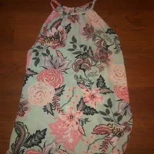 green floral tank top